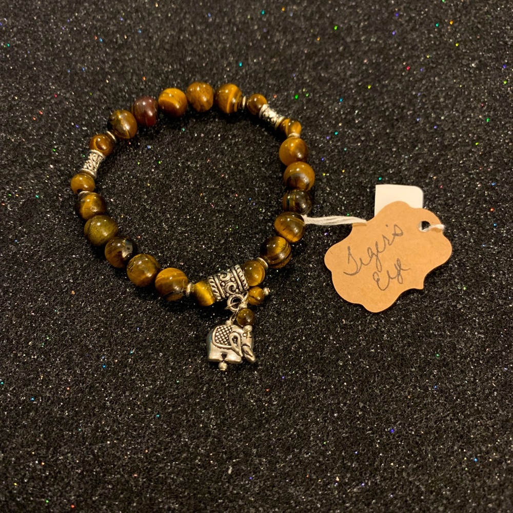 Tigers Eye Gemstone Bead Bracelet